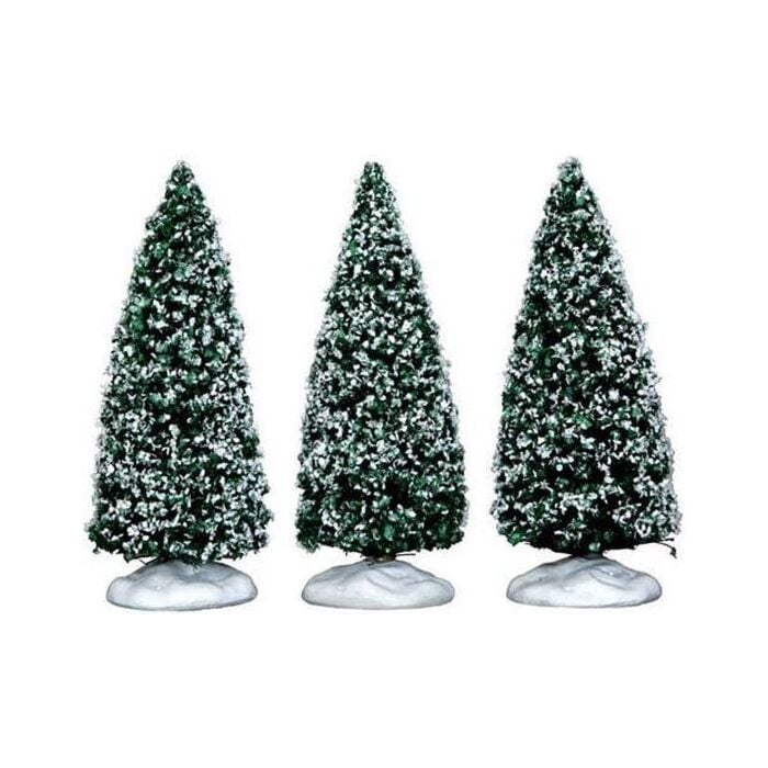Lemax Snowy Juniper Tree, Small, set van 3