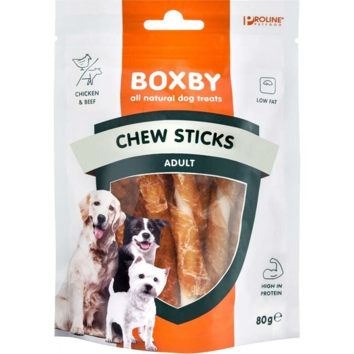 Hondensnack Boxby chew stick met kip  Hondensnack Boxby chew stick met kip