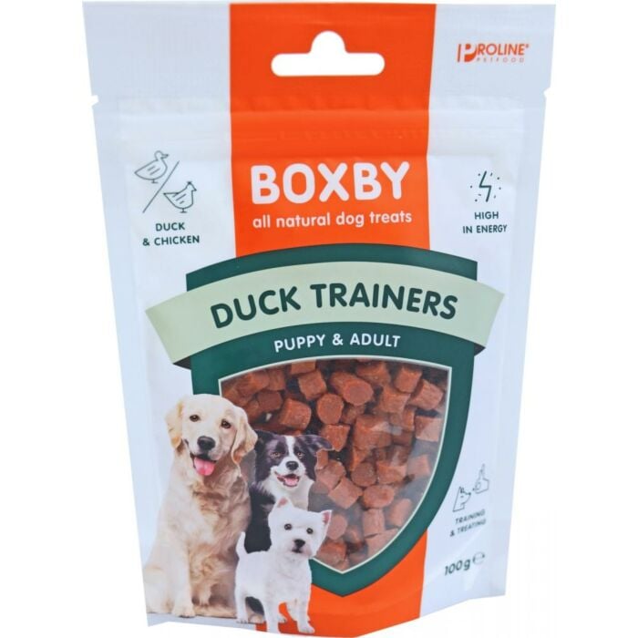 Hondensnack Boxby duck trainers 100g Hondensnack Boxby duck trainers 100g