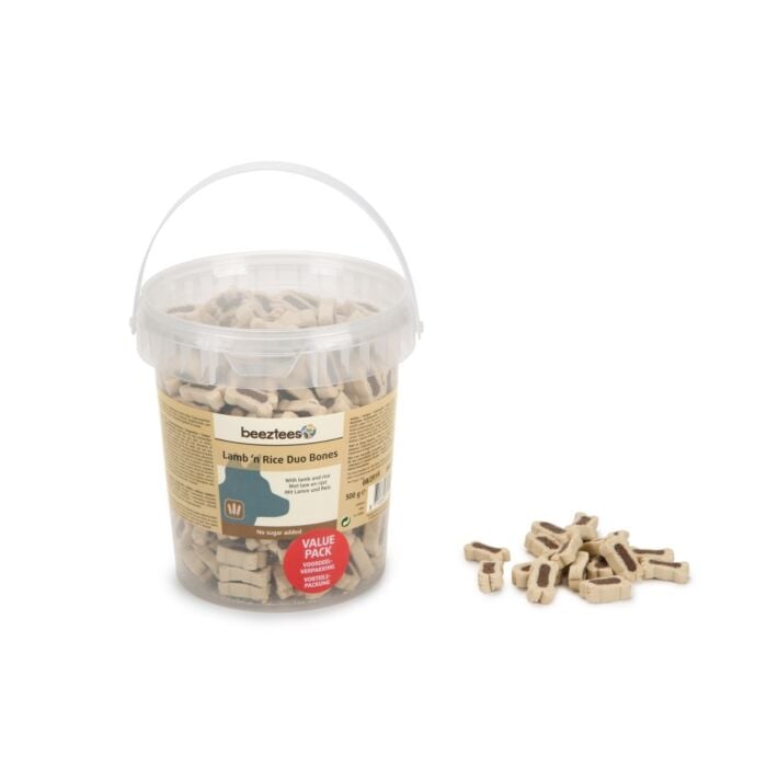 Hondensnack lamb & rice duo bones 500g - Beeztees Hondensnack lamb & rice duo bones 500g - Beeztees