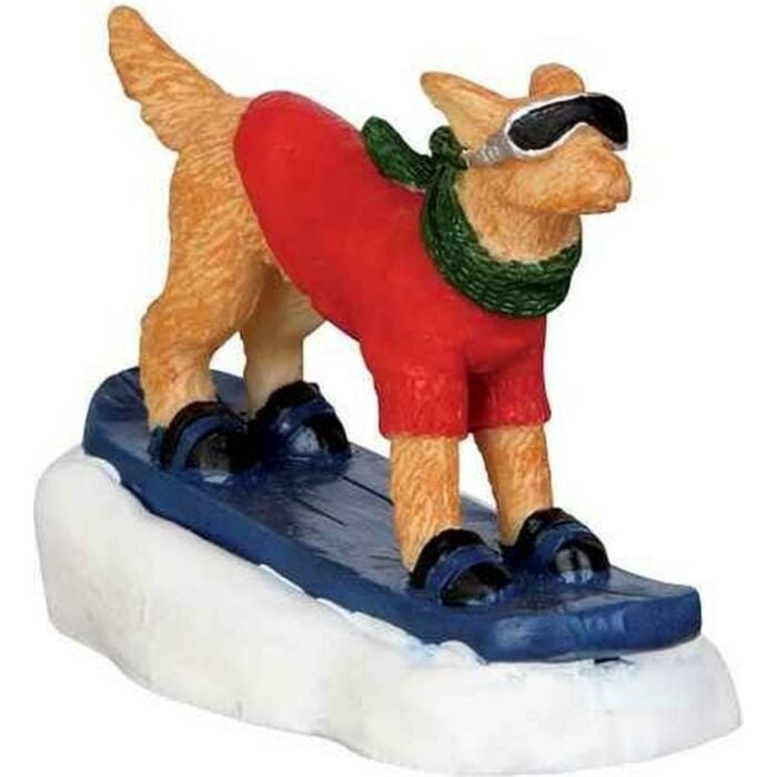 Lemax Snowboarding Dog