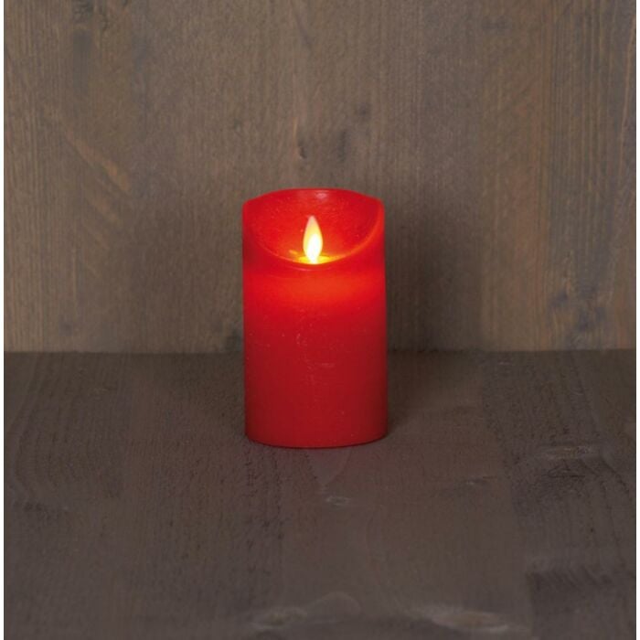 LED-kaars rood rustiek wax 12,5 cm LED-kaars rood rustiek wax 12,5 cm