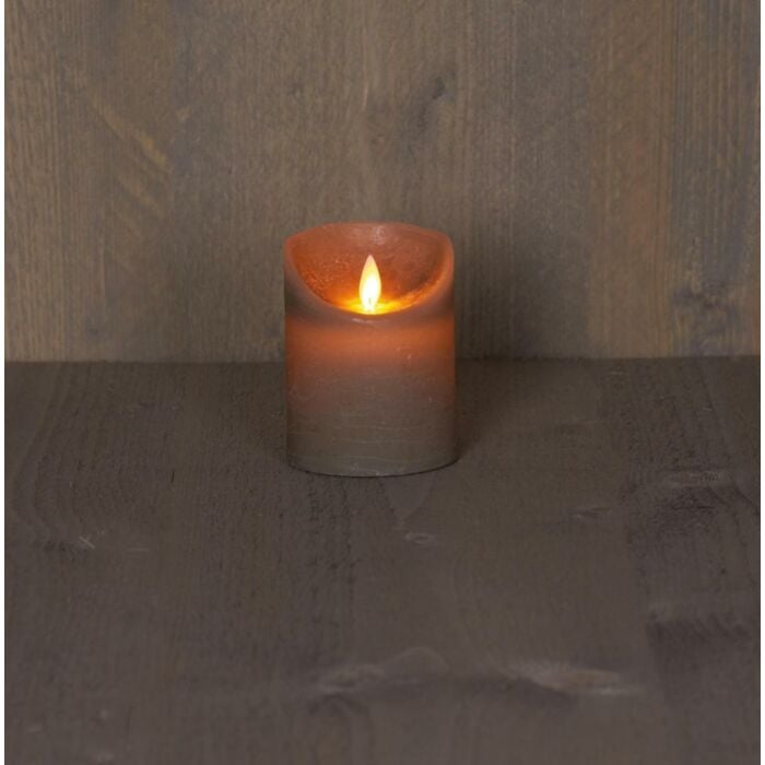 LED-kaars taupe rustiek wax 10 cm
