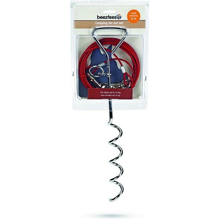 Camping vastlegset+lijn 6m rood