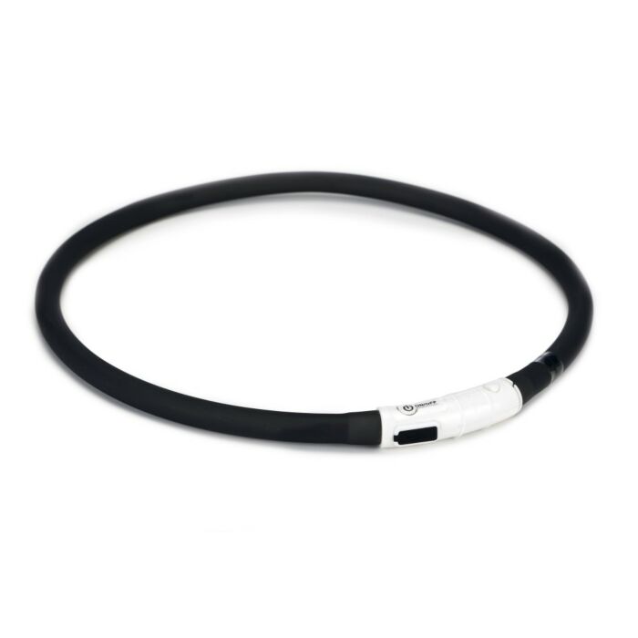 Lichtgevende halsband + USB  zwart - 70 cm - Beeztees