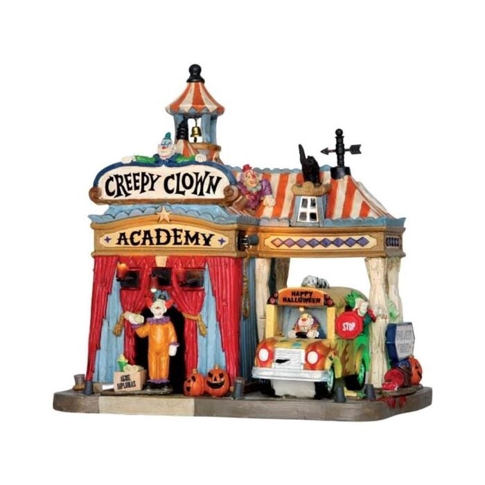 Lemax Creepy Clown Academy, met 4.5V Adapter Lemax Creepy Clown Academy, met 4.5V Adapter