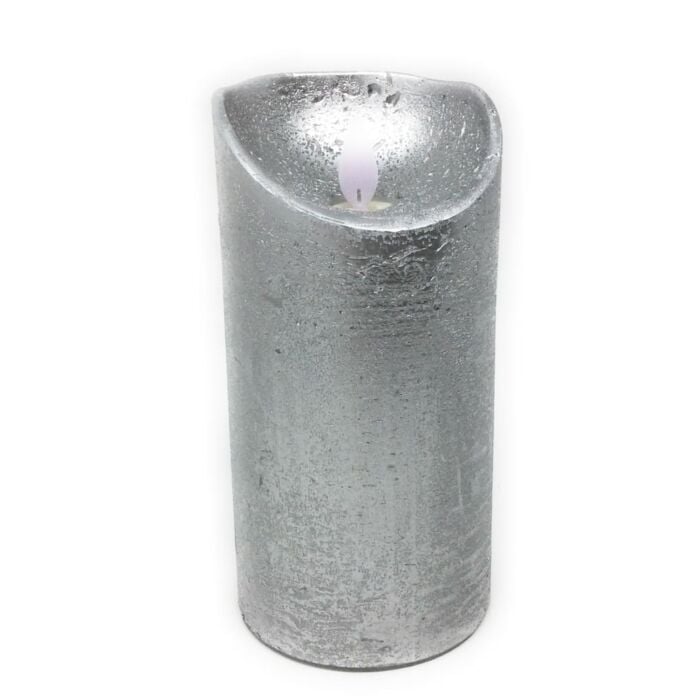 LED kaars rustiek zilver 10 cm LED kaars rustiek zilver 10 cm