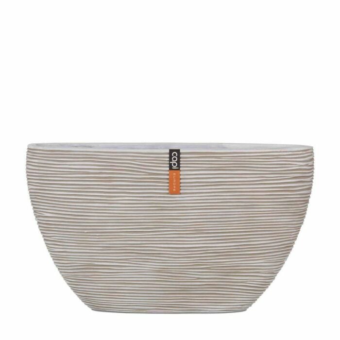 Planter ovaal rib beige 59 cm - Capi