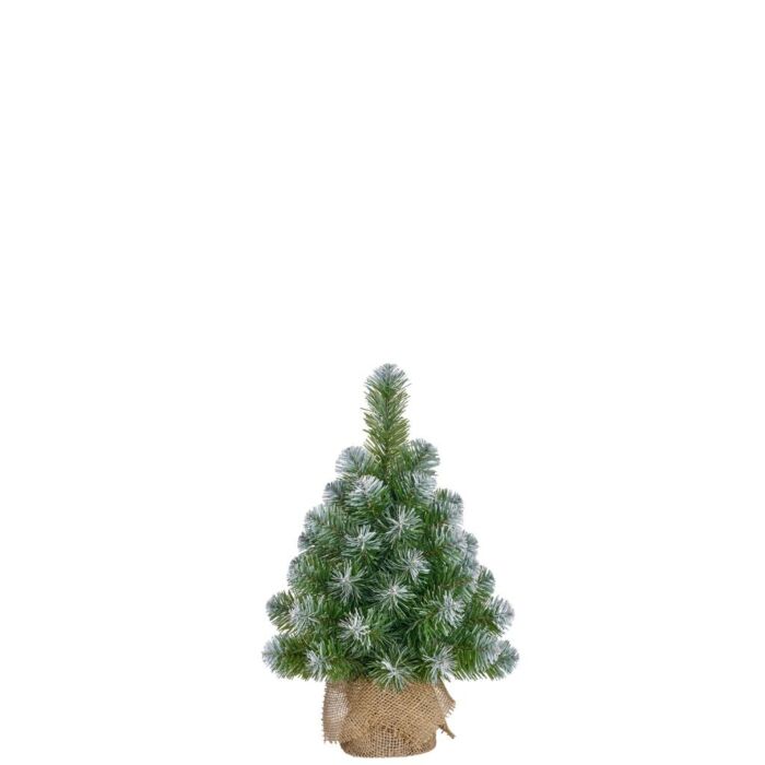Kerstboom Norton met burlap groen frosted 60 cm - Black Box Kerstboom Norton met burlap groen frosted 60 cm - Black Box