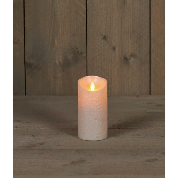 LED-kaars parel rustiek wax 15 cm