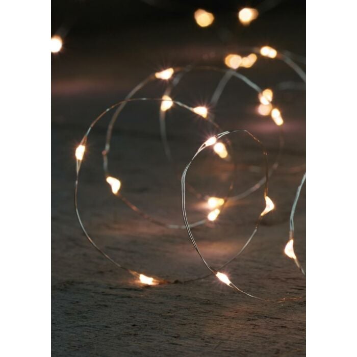 Zilverdraad verlichting 100 LED warm wit 500 cm IP20 - Anna's Collection