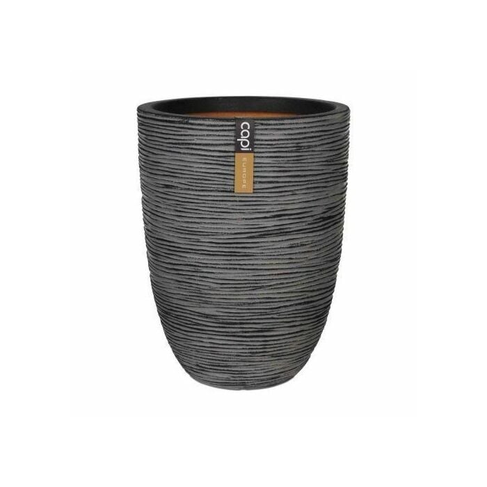 Vaas Elegant Laag rib antraciet  Ø 36 cm