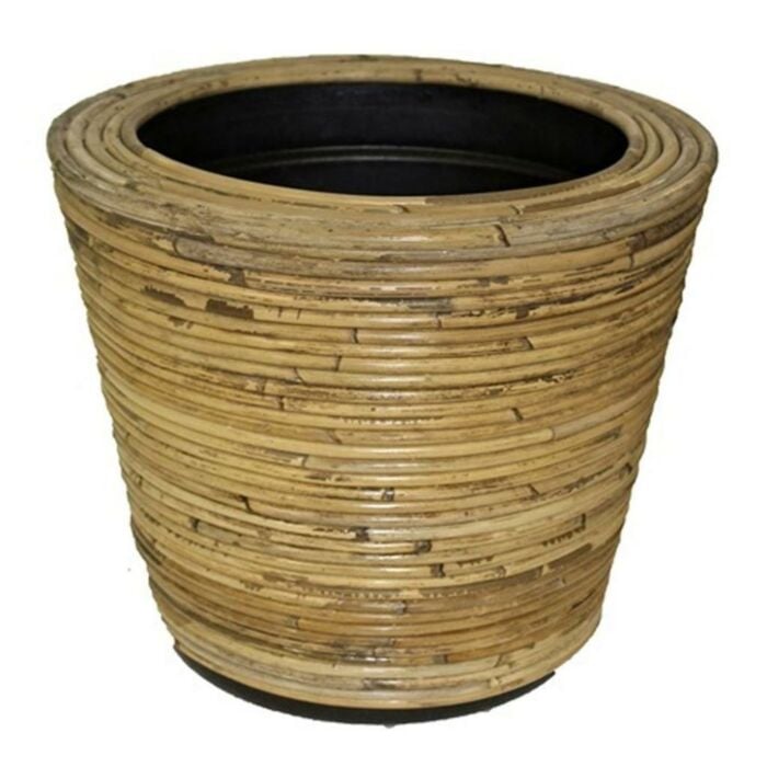 Drypot rotan streep d45h43 cm