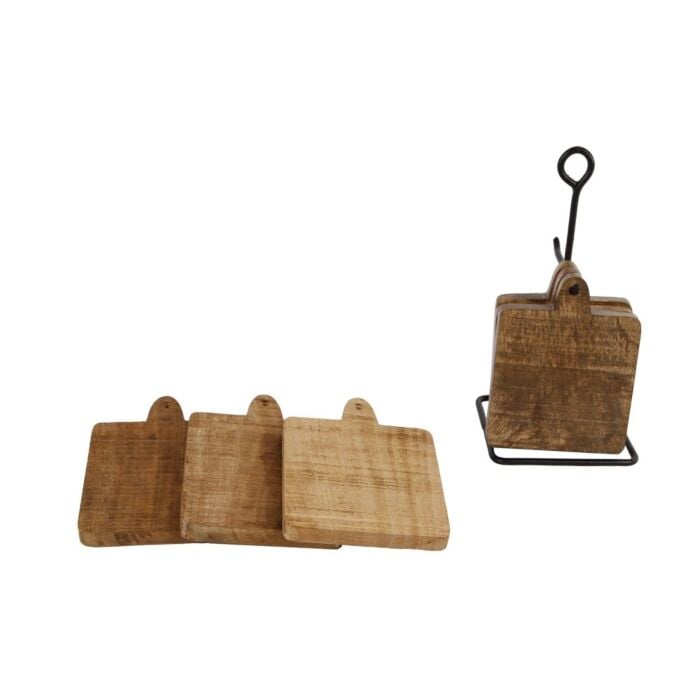 Onderzetters met houder 6 stuks 11x11x22cm Onderzetters met houder 6 stuks 11x11x22cm