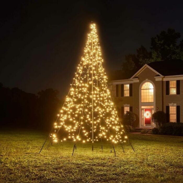 Vlaggenmast kerstboom 640 LED warm wit 4 meter - Fairybell Vlaggenmast kerstboom 640 LED warm wit 4 meter - Fairybell