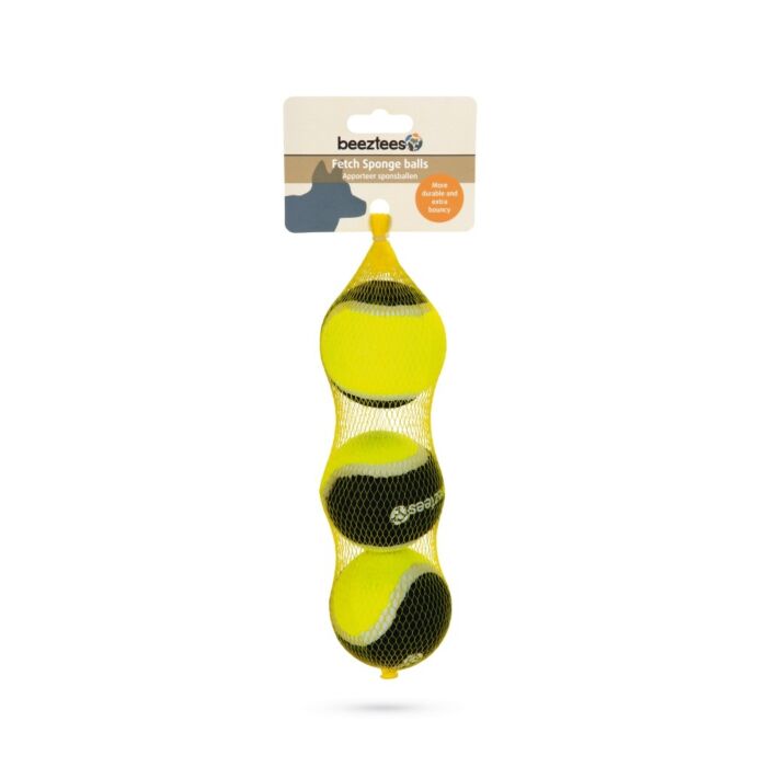 Fetch sponsbal blauw/geel 3st 6.3 cm - Beeztees Fetch sponsbal blauw/geel 3st 6.3 cm - Beeztees