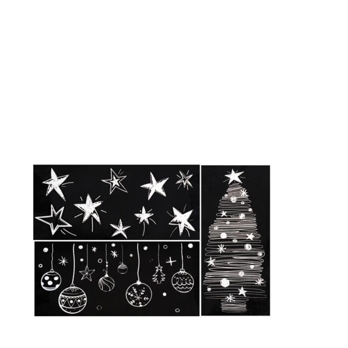 Raamstickers Kerstboom Sterren en Kerstballen Wit 23 x 49 cm - Anna's Collection Raamstickers Kerstboom Sterren en Kerstballen Wit 23 x 49 cm - Anna's Collection