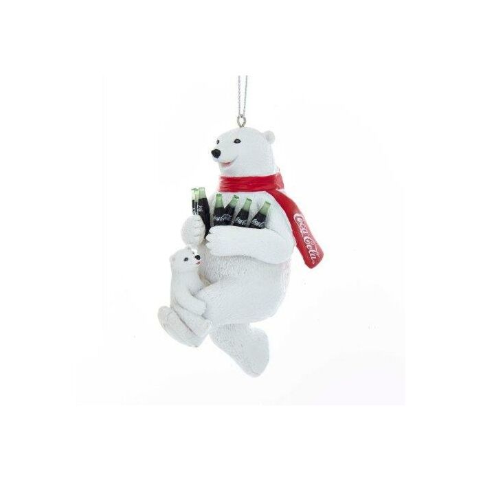 Coca-Cola ijsbeer ornament plastic 10 cm - Kurt Adler