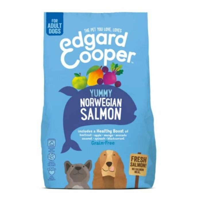 Yummy Norwegian Salmon Adult Zalm & Rode Biet & Appel - Hondenvoer - 700 gram - Edgard & Cooper Yummy Norwegian Salmon Adult Zalm & Rode Biet & Appel - Hondenvoer - 700 gram - Edgard & Cooper