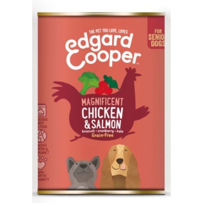 Blik Chicken Salmon Senior - Kip Zalm Broccoli - Edgard &amp; Cooper