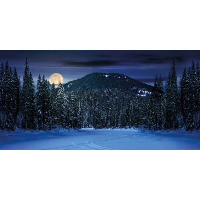 Achtergrond berglandschap nacht 150x75 cm