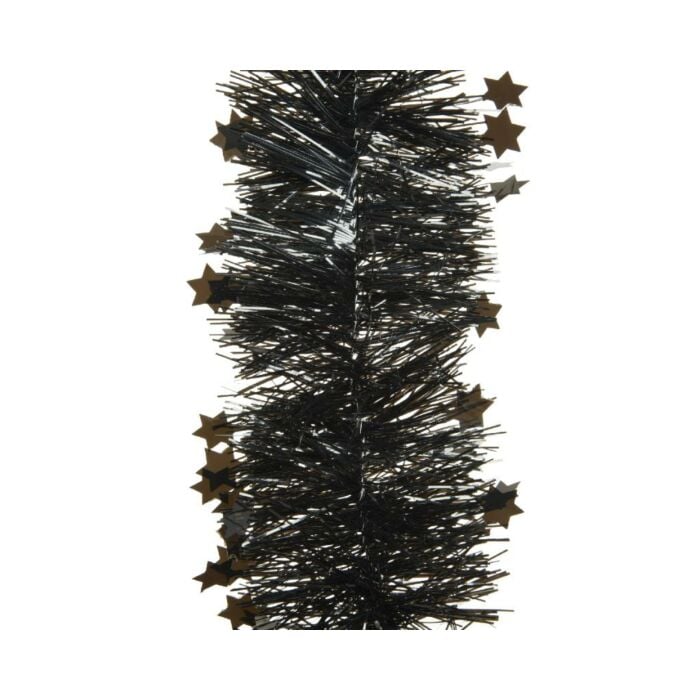 Lametta guirlande ster zwart 270 cm - Decoris Lametta guirlande ster zwart 270 cm - Decoris