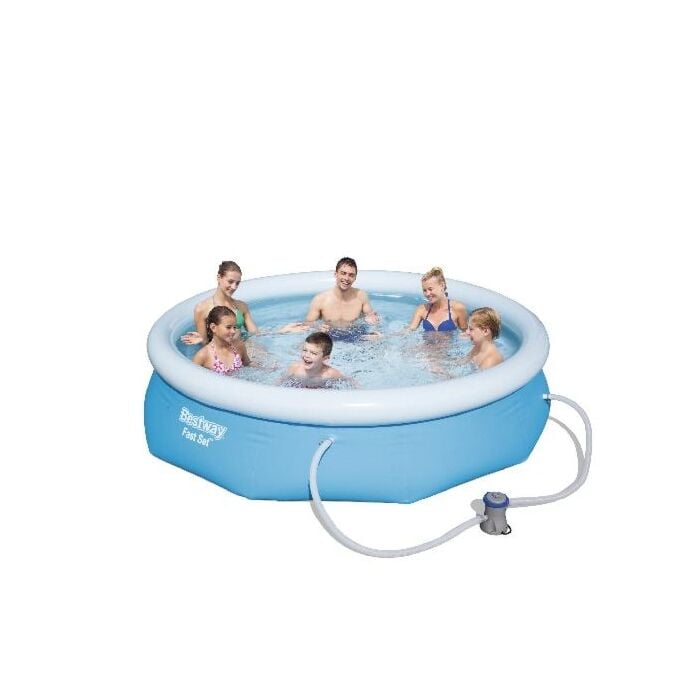 Opblaaszwembad fast set inclusief filterpomp rond Ø 305 cm - Bestway Opblaaszwembad fast set inclusief filterpomp rond Ø 305 cm - Bestway