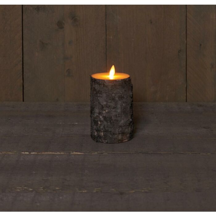 LED-kaars donker berk 12,5 cm