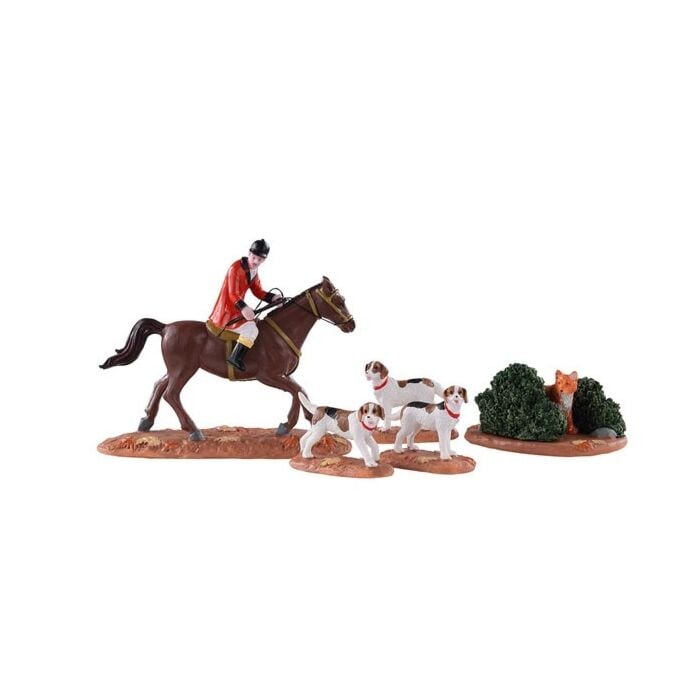 Lemax Fox Hunt, set van 5 Lemax Fox Hunt, set van 5
