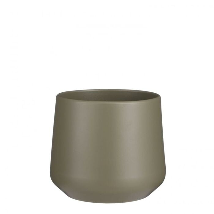 Amber pot rond groen mat - h18xd21cm