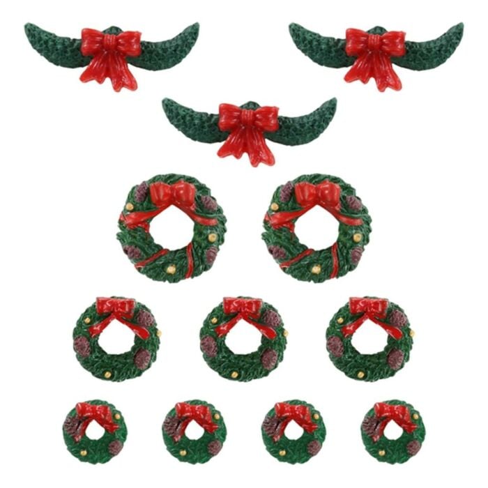 Lemax Garland and Wreaths, set van 12