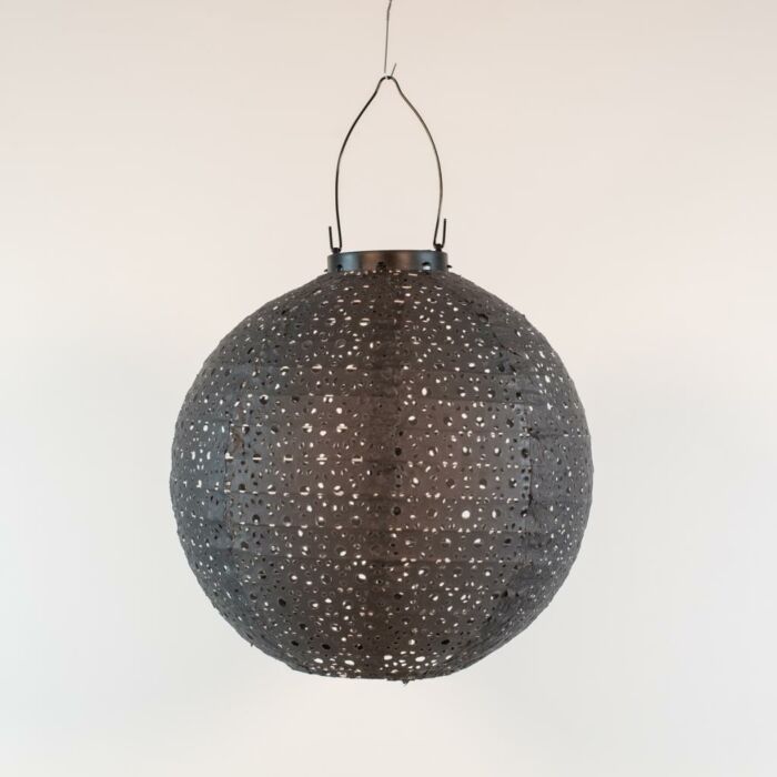 Solar lampion D25cm warmwit grijs Solar lampion D25cm warmwit grijs