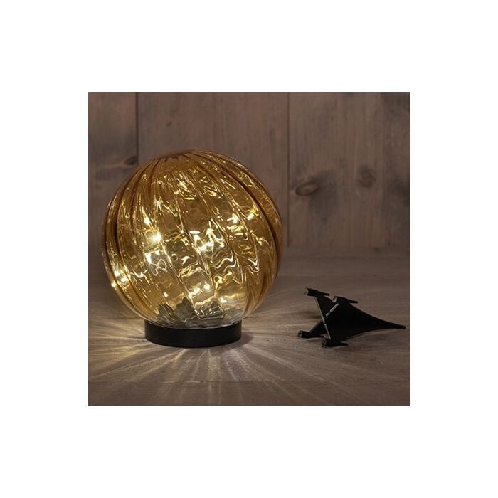 Solar glazen bol met steker Amber 18 cm Solar glazen bol met steker Amber 18 cm