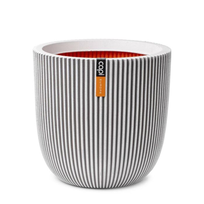 Bloempot Planter bol groove ivoor Ø 43 cm - Capi