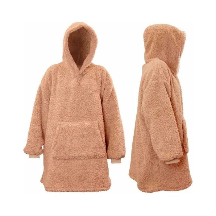 Hoodie oversized teddy trui oud roze onesize Hoodie oversized teddy trui oud roze onesize