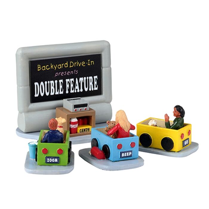 Lemax Backyard Drive-In, set of 4 Lemax Backyard Drive-In, set of 4