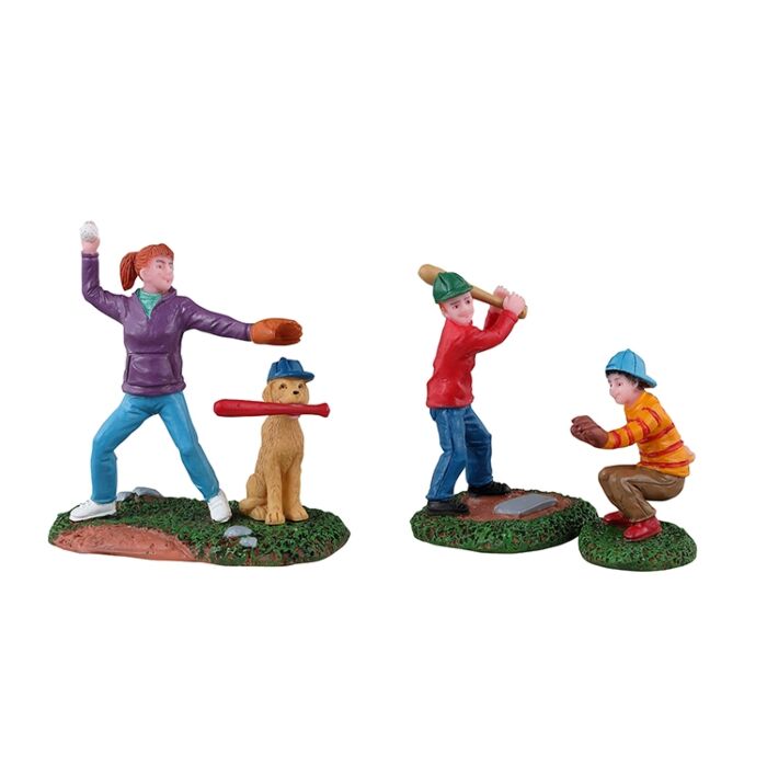 Lemax Baseball Practice, set of 3 Lemax Baseball Practice, set of 3