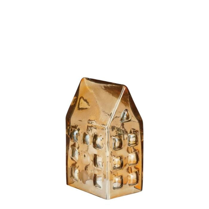 Huis goud gerecycled glas 13,5 cm Huis goud gerecycled glas 13,5 cm