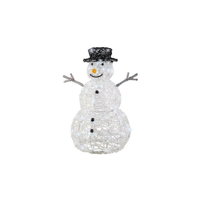 Sneeuwpop 80LED lichtfiguur cool white 65 cm - Lumineo