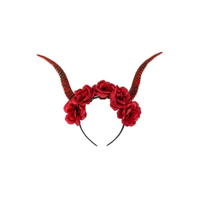 Hoofdband met hoorns rood