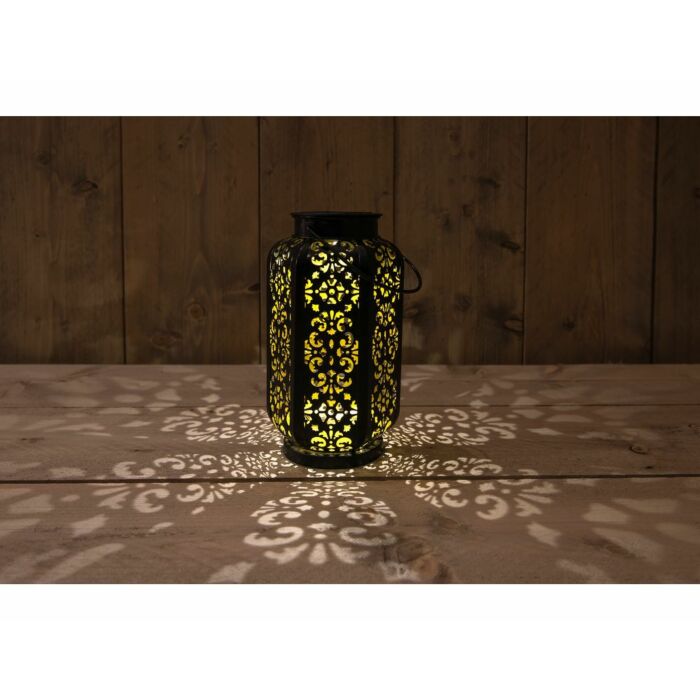 Solar lantaarn zwart Ø13h22cm
