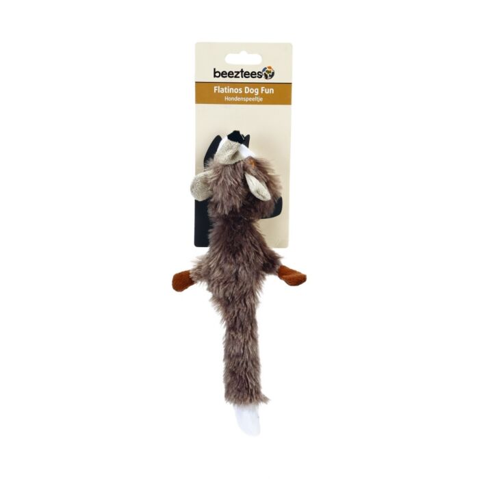 Hondenspeelgoed pluche vos Flatino L 30 cm grijs