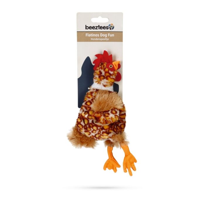 Hondenspeelgoed pluche kip Flatino L 25 cm - Beeztees