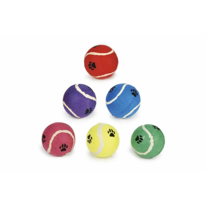 Hondenspeelgoed tennisbal & voetopdruk groot 