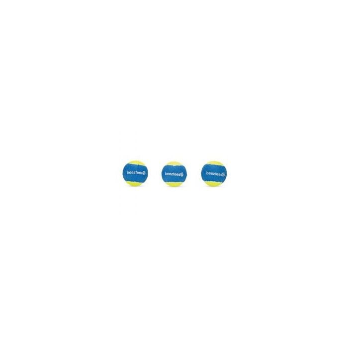 Hondenspeelgoed fetch tennisbal blauw/geel 3st 6.3 cm