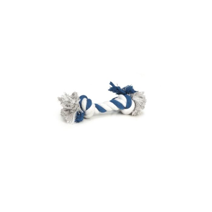 Hondenspeelgoed Flossytoy 2 knopen wit/blauw - Beeztees
