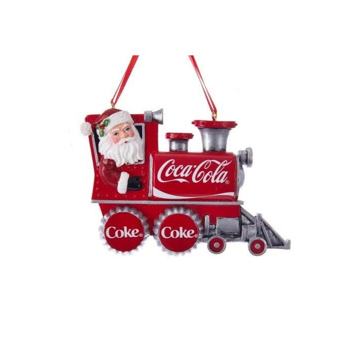 Coca-Cola Santa trein ornament plastic 5 cm - Kurt Adler
