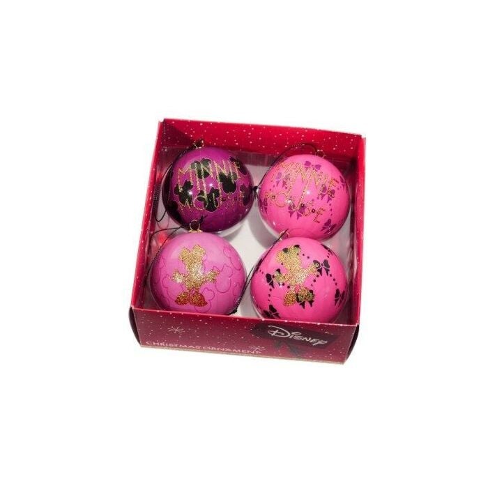 Minnie Mouse kerstballen box plastic Ø 7.5 cm 4 stuks - Kurt S Adler Minnie Mouse kerstballen box plastic Ø 7.5 cm 4 stuks - Kurt S Adler