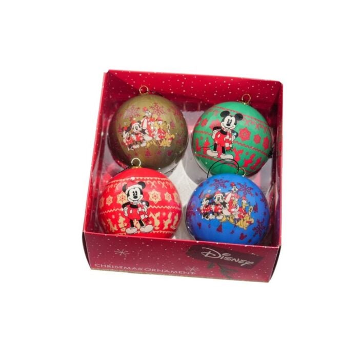Mickey Box Ø 7,5 cm set van 4 - Kurt Adler Mickey Box Ø 7,5 cm set van 4 - Kurt Adler