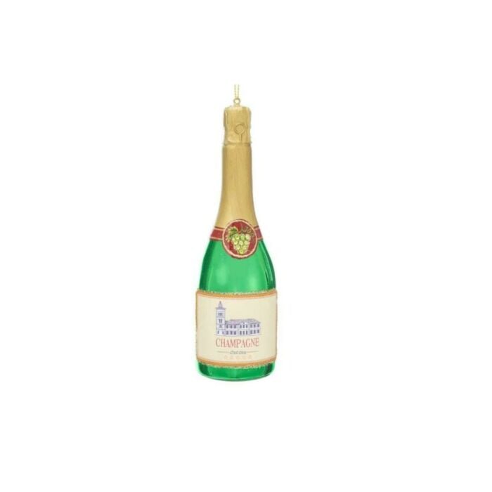 Champagne fles ornament glas 15,2 cm Champagne fles ornament glas 15,2 cm